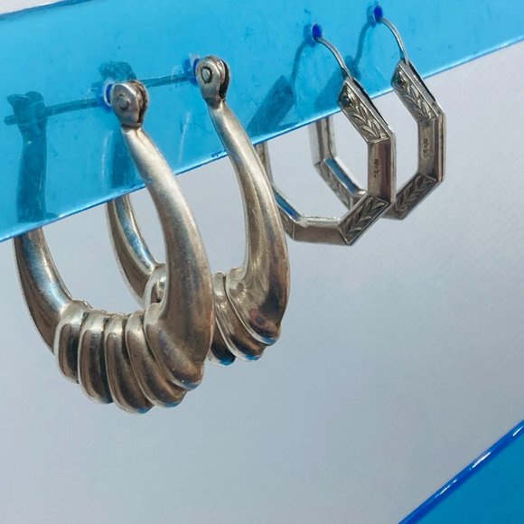 Classic Sterling Hoop Earrings 5g - Picture 3 of 13